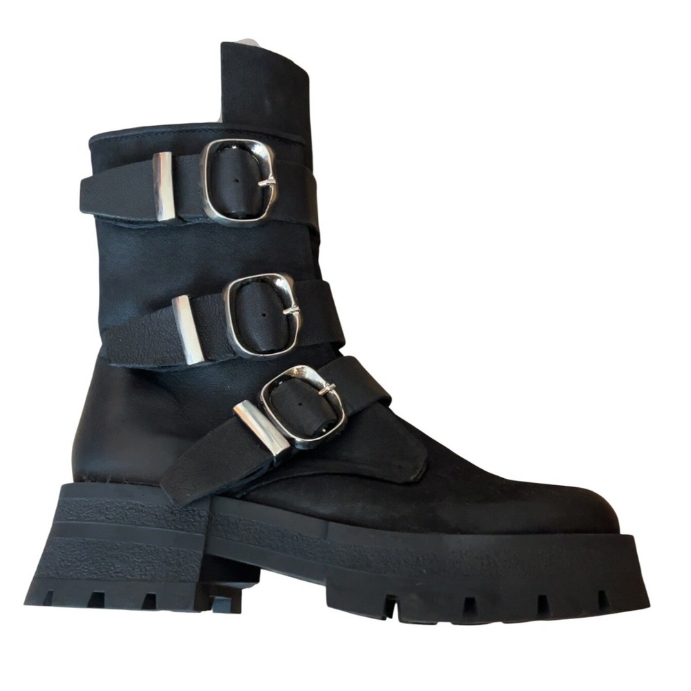 STEVE MADDEN "Roland" Triple Buckle Combat Boots | EXCELLENT CONDITION | SZ: 9.5 - Picture 7 of 11